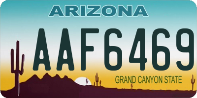 AZ license plate AAF6469