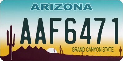 AZ license plate AAF6471