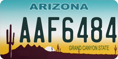 AZ license plate AAF6484