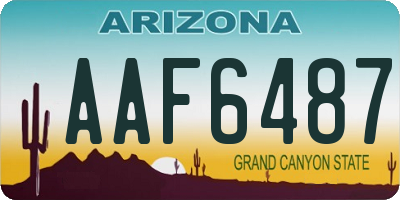 AZ license plate AAF6487