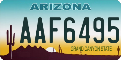 AZ license plate AAF6495