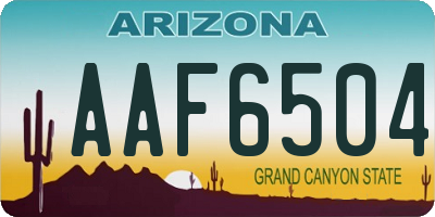 AZ license plate AAF6504