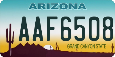 AZ license plate AAF6508