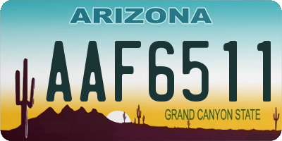 AZ license plate AAF6511
