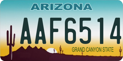 AZ license plate AAF6514