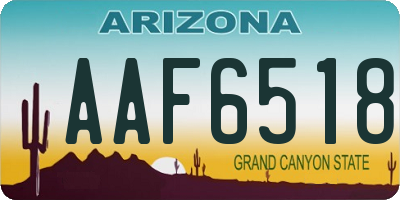 AZ license plate AAF6518