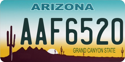 AZ license plate AAF6520