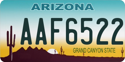 AZ license plate AAF6522