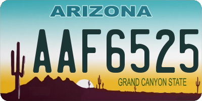 AZ license plate AAF6525