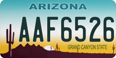 AZ license plate AAF6526