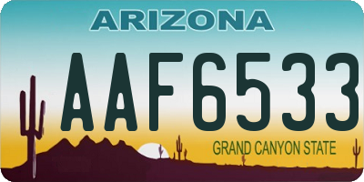 AZ license plate AAF6533