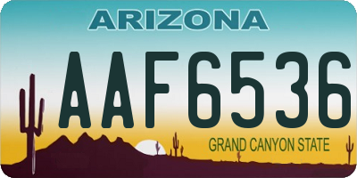 AZ license plate AAF6536