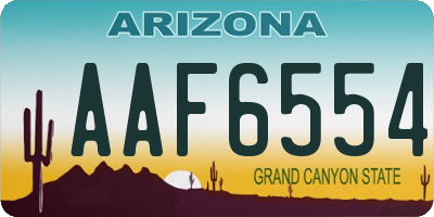 AZ license plate AAF6554