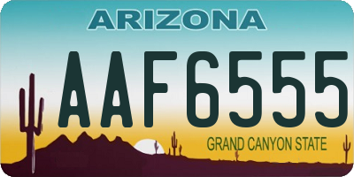 AZ license plate AAF6555