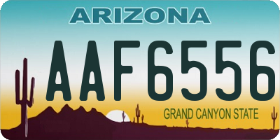 AZ license plate AAF6556