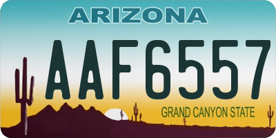 AZ license plate AAF6557