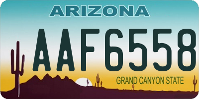 AZ license plate AAF6558