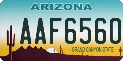 AZ license plate AAF6560