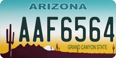 AZ license plate AAF6564