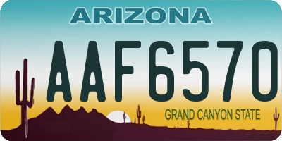 AZ license plate AAF6570