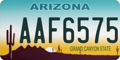 AZ license plate AAF6575