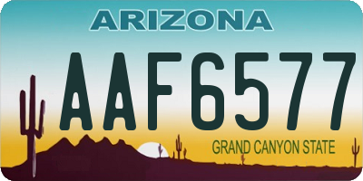 AZ license plate AAF6577