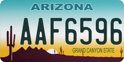 AZ license plate AAF6596