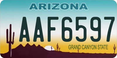 AZ license plate AAF6597