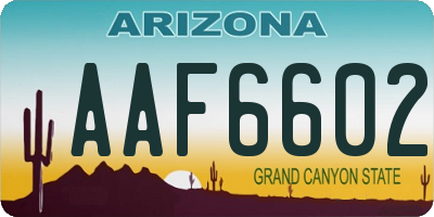 AZ license plate AAF6602