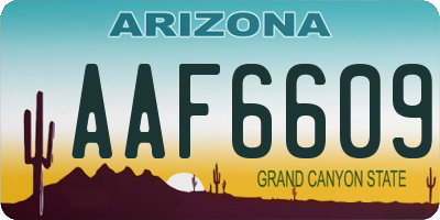 AZ license plate AAF6609