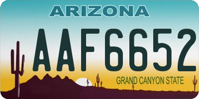 AZ license plate AAF6652
