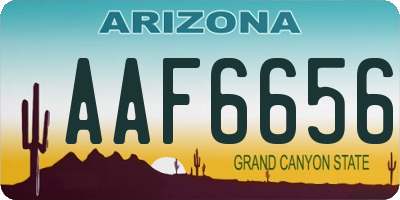 AZ license plate AAF6656