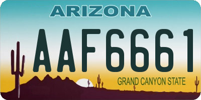 AZ license plate AAF6661