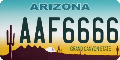 AZ license plate AAF6666