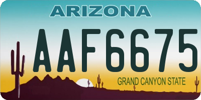 AZ license plate AAF6675