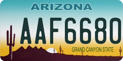 AZ license plate AAF6680