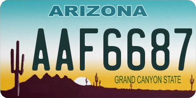 AZ license plate AAF6687