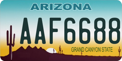 AZ license plate AAF6688