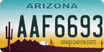 AZ license plate AAF6693