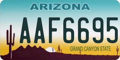 AZ license plate AAF6695
