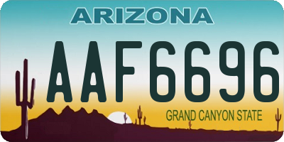 AZ license plate AAF6696