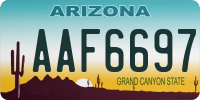 AZ license plate AAF6697