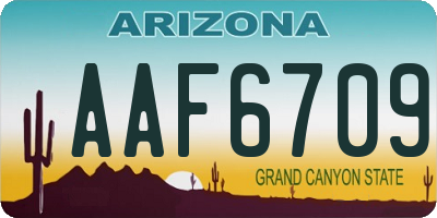 AZ license plate AAF6709