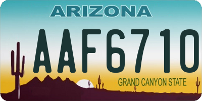 AZ license plate AAF6710