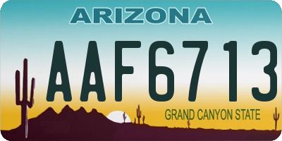 AZ license plate AAF6713