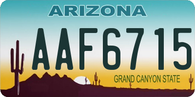 AZ license plate AAF6715