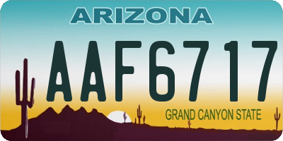 AZ license plate AAF6717