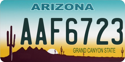 AZ license plate AAF6723