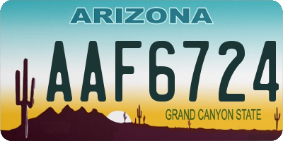 AZ license plate AAF6724