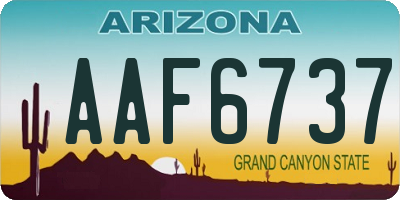 AZ license plate AAF6737